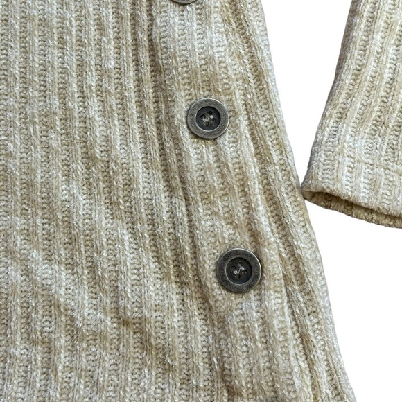 Soft Surroundings Asymptomatic Button Hooded Sweater Cream Color Women’s Small - Picture 6 of 11